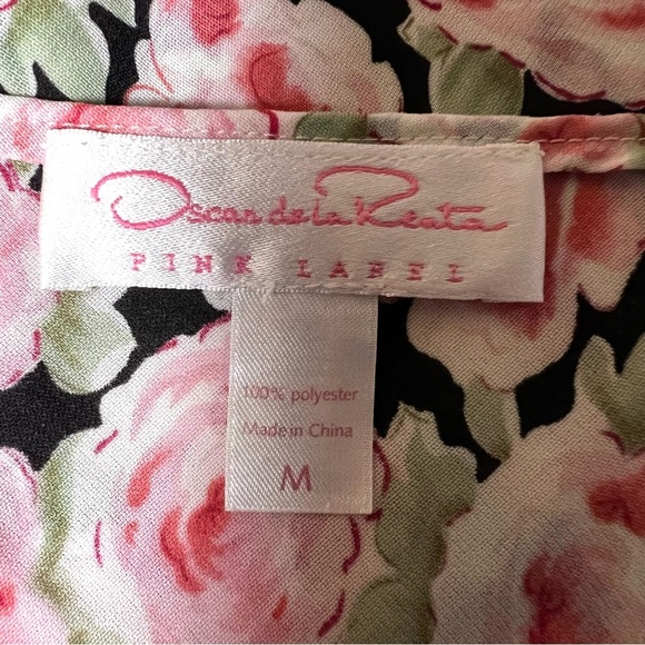 VINTAGE Oscar De La Renta Pink Label 90s Lace Trip Floral Slip Size Medium - Picture 8 of 12